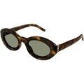 Lunettes sur Grenoble : Lunettes de soleil Saint Laurent SL M136 Lunettes de soleil, Havana/Vert, 52 mm