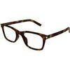 Lunettes de soleil Saint Laurent SL 718 SLIM Cadres Optiques, Havana/Transparent, 51 mm