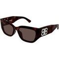 Lunettes sur Grenoble : Lunettes de soleil Balenciaga BB0361SK Lunettes de soleil, Havana/Marron, 56 mm