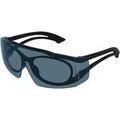 Lunettes de soleil McQ Alexander McQueen AM0489S Lunettes de soleil, Noir/Bleu, 99 mm Grenoble