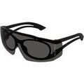 Lunettes sur Grenoble : Lunettes de soleil McQ Alexander McQueen AM0489S Lunettes de soleil, Noir/Gris, 99 mm