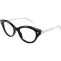 Lunettes sur Grenoble : Lunettes de soleil McQ Alexander McQueen AM0485O Cadres Optiques, Noir/Transparent, 52 mm