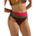 Maillots de bain Lisca Bas maillot slip de bain taille haute c&ocirc;t&eacute;s r&eacute;glables Marron