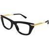 Lunettes de soleil Bottega Veneta BV1370O Cadres Optiques, Noir/Transparent, 50 mm
