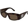 Lunettes sur Grenoble : Lunettes de soleil Balenciaga BB0395S Lunettes de soleil, Havana/Marron, 60 mm