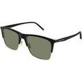 Lunettes sur Grenoble : Lunettes de soleil Saint Laurent SL 768 Lunettes de soleil, Noir/Vert, 57 mm