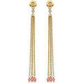 Boucles d'oreille sur Grenoble : Boucles oreilles Orusbijoux Boucles D Oreilles Argent Dor&eacute;e Perle Naturelle Rhodonite Dor&eacute;