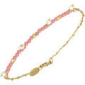 Bracelets Orusbijoux Bracelet Argent Dor&eacute; Pampille Perle Naturelle Et Rhodonite Dor&eacute; Grenoble