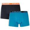 Boxers Head MEN ELASTIC BOXER 2P - BLACK / BLUE - L Noir
