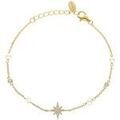 Bracelets Orusbijoux Bracelet Argent Dor&eacute; &eacute;toile Et Perles Naturelles Blanches Dor&eacute;