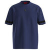 T-shirt HUGO T-SHIRT BLEU FONC&Eacute; AVEC BORDURES &Agrave; LOGOS SUPERPOS&Eacute;ES SUR LA Bleu