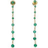Boucles oreilles Orusbijoux Boucles D'oreilles Argent Dor&eacute;e Longue Cascade Pierre Onyx Dor&eacute;