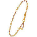 Bracelets sur Grenoble : Bracelets Orusbijoux Bracelet En Argent Dor&eacute; Maillon Pierre Rhodonite Rose Dor&eacute;