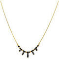 Collier Orusbijoux Collier Argent Dor&eacute; Pierre Fine Spinelle Noire Dor&eacute; Grenoble