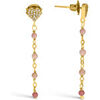 Boucles oreilles Orusbijoux Boucles D'oreilles Argent Dor&eacute; Pendantes C?ur Pierres Dor&eacute;