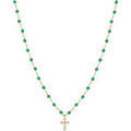 Collier Orusbijoux Collier Argent Dor&eacute; Croix En Zirconium Blanc Et Pierres Dor&eacute; Grenoble
