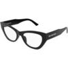 Lunettes de soleil Balenciaga BB0449O Cadres Optiques, Noir/Transparent, 53 mm