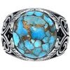 Bijoux Orusbijoux Bague Homme Argent Turquoise Jungle