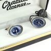 Boutons de manchettes Cravate Avenue Signature Boutons de manchette Jauge Bleu