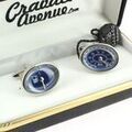 Boutons de manchettes Cravate Avenue Signature Boutons de manchette Jauge Bleu Grenoble