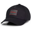 Casquette HUGO CASQUETTE NOIRE EN TWILL DE COTON AVEC &Eacute;TIQUETTE LOGO J Noir