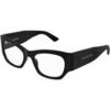 Lunettes de soleil Balenciaga BB0333O Cadres Optiques, Noir/Transparent, 52 mm