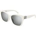 Lunettes sur Grenoble : Lunettes de soleil Balenciaga BB0102SA Lunettes de soleil, Blanc/Argent, 57 mm