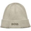 Bonnet BOSS BONNET BEIGE &Agrave; LOGO EN COTON ET LAINE VIERGE ASIC_BEANI Beige