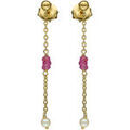 Boucles d'oreille sur Grenoble : Boucles oreilles Orusbijoux Boucles D Oreilles Argent Dor&eacute; Pierres Pr&eacute;cieuses Rubis Dor&eacute;