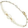 Bracelets Orusbijoux Bracelet Argent Dor&eacute; Cascade Perle Naturelle Blanche Dor&eacute;