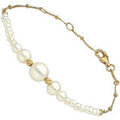 Bracelets sur Grenoble : Bracelets Orusbijoux Bracelet Argent Dor&eacute; Cascade Perle Naturelle Blanche Dor&eacute;