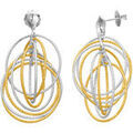 Boucles d'oreille sur Grenoble : Boucles oreilles Orusbijoux Boucles D'oreilles Argent Dor&eacute; Rhodi&eacute; Diamant&eacute; Forme Argent&eacute;