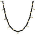 Collier Orusbijoux Collier Argent Dor&eacute; Pampille Perle Naturelle Et Spinelle Dor&eacute; Grenoble