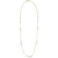 Collier Orusbijoux Collier Argent Dor&eacute; Long Cascade De Perle Naturelle Blanche Dor&eacute;