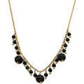 Colliers sur Grenoble : Collier Orusbijoux Collier Argent Dor&eacute; Multi Perle Naturelle Spinelle Noire Dor&eacute;