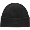 Bonnet HUGO Bonnet en maille c&ocirc;tel&eacute;e &agrave; logo brod&eacute; Xevo 2 Noir