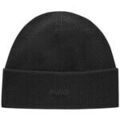 Bonnet HUGO Bonnet en maille c&ocirc;tel&eacute;e &agrave; logo brod&eacute; Xevo 2 Noir Grenoble