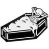 Broches Clj Charles Le Jeune Pin's Cercueil, squelette allong&eacute; Noir