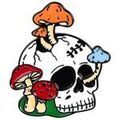 Broches Clj Charles Le Jeune Pin's T&ecirc;te de mort, cr&acirc;ne, Halloween, champignons Orange Grenoble