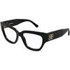 Lunettes de soleil Balenciaga BB0326O Cadres Optiques, Noir/Transparent, 53 mm
