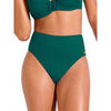 Maillots de bain Lisca Bas maillot slip de bain &eacute;chancr&eacute; taille haute PALMA Vert