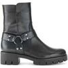 Bottines Gabor Bottes de motard en cuir &agrave; talon d&eacute;croch&eacute; Noir
