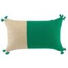 Coussins Douceur d int&eacute;rieur THALIA Vert 30x50 cm. Coussin d&eacute;houssable.Design &agrave; pompons et jute.. Maison & D&eacute;co > Coussins.