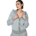 Gilets sur Grenoble : Gilet Selmark Veste courte &agrave; capuche peluche PC1 STYLE ADD Gris