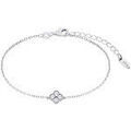 Bracelets Lotus Bracelet Silver argent tr&egrave;fle empierr&eacute; Blanc Grenoble
