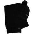 Bonnets sur Grenoble : Bonnet Barbour Coffret cadeau bonnet et &eacute;charpe Ramside Noir