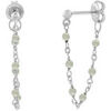 Boucles oreilles Orusbijoux Boucles D'oreilles Argent Rhodi&eacute; Chaine Et Pierres Argent&eacute;