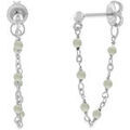 Boucles d'oreille sur Grenoble : Boucles oreilles Orusbijoux Boucles D'oreilles Argent Rhodi&eacute; Chaine Et Pierres Argent&eacute;