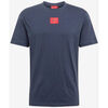 T-shirt HUGO T-shirt Diragolino 212 bleu avec &eacute;tiquette logo rouge Bleu