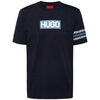 T-shirt HUGO T-shirt DAKE en coton bleu fonc&eacute; Bleu
